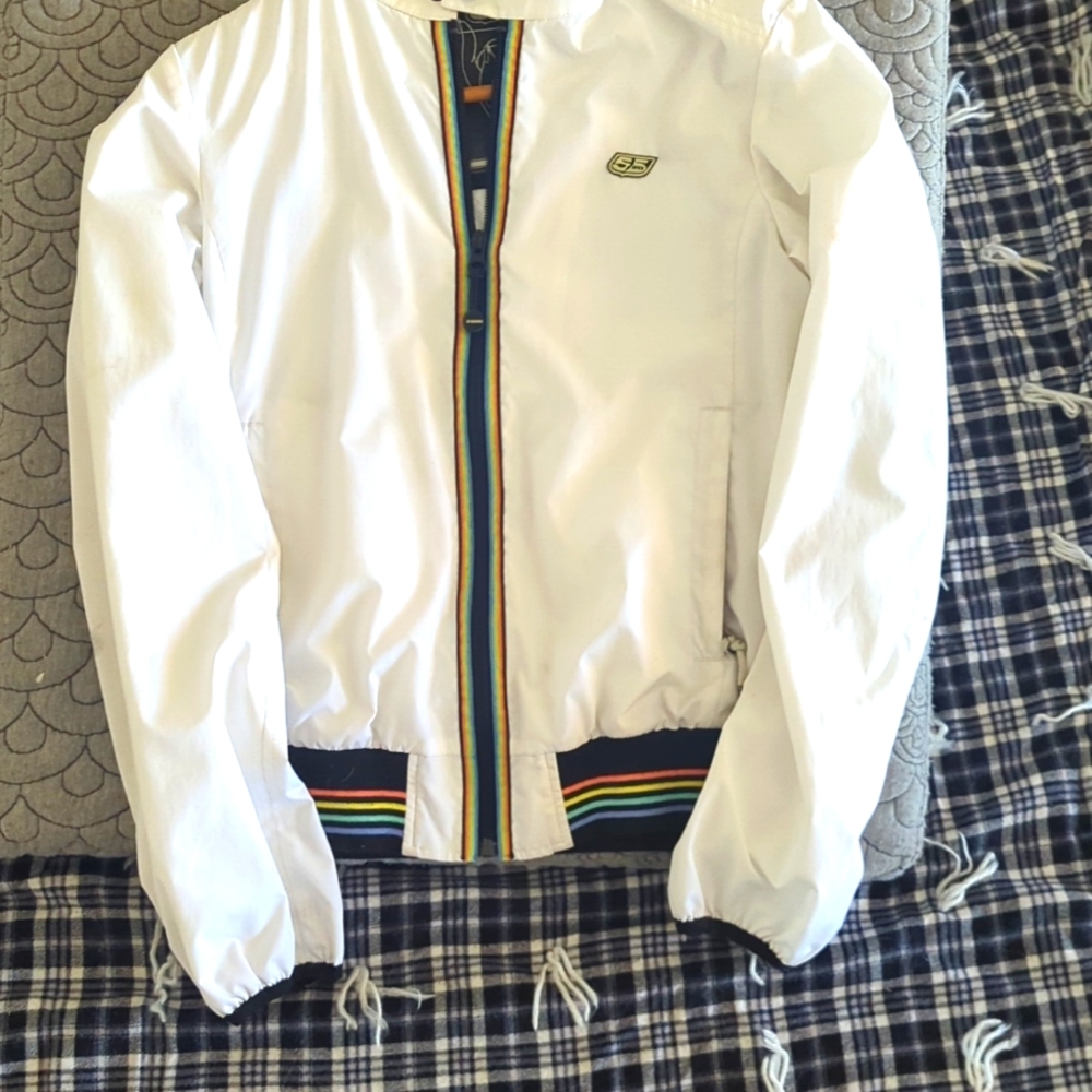 5DSL diesel women's ⚪windbreaker w/🌈 zipper detail